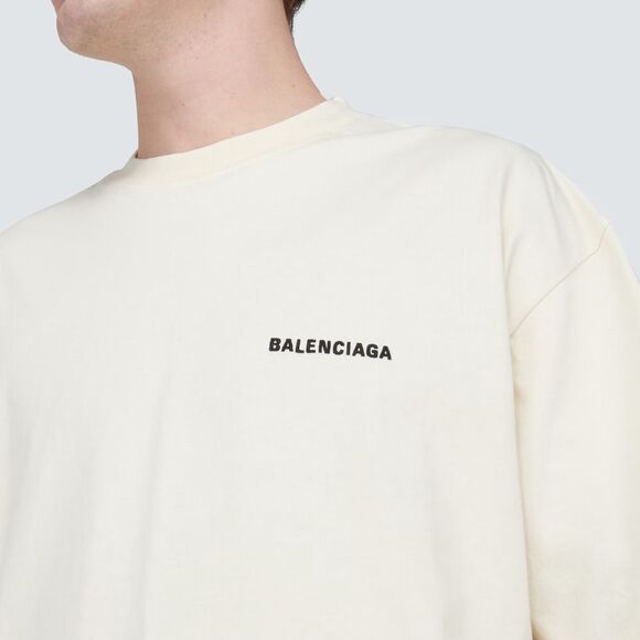 NEW BALENCIAGA UNISEX BACK T-SHIRT MEDIUM FIT IN BEIGE - Picture 5 of 12